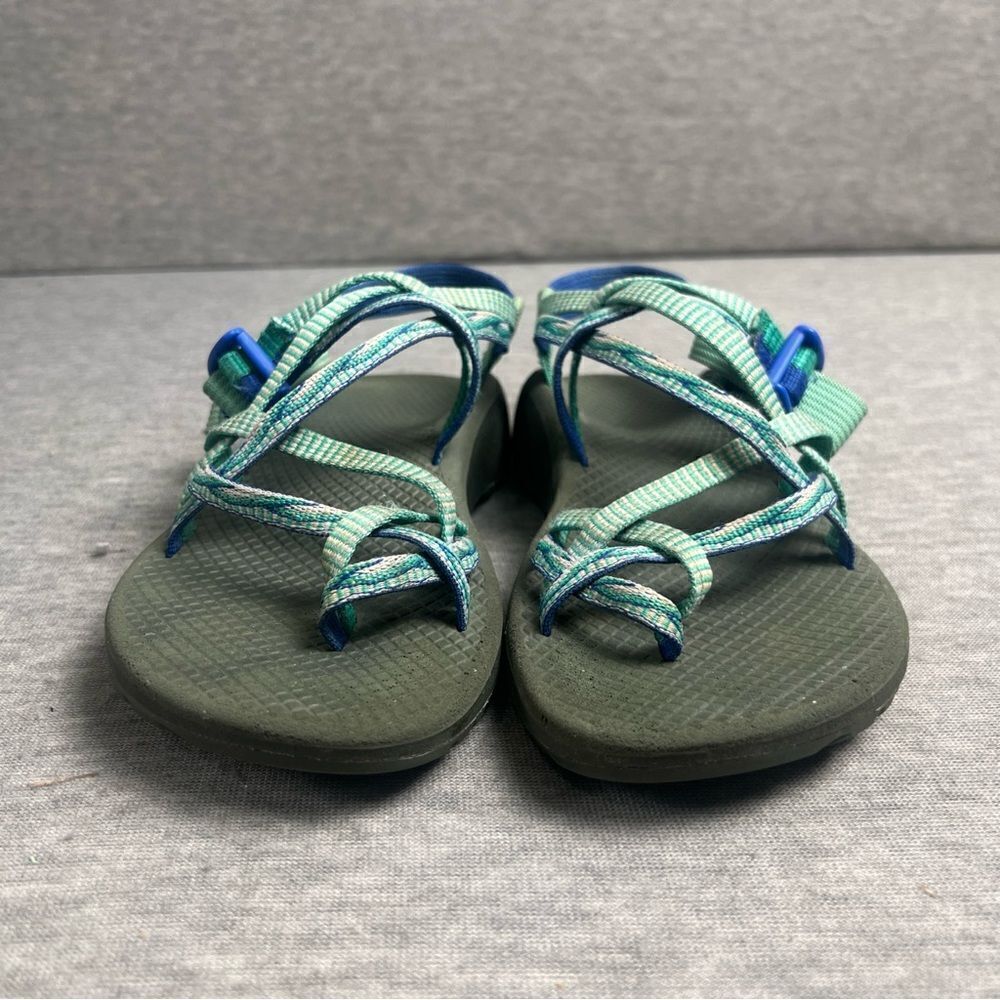 Chaco‎ ZX/2 Sandals Womens Size 7 Teal Blue Black Vibram Soles Big Toe Strappy - Picture 4 of 11